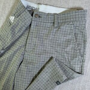 Adidas Golf Shorts Mens 30/8  Grey Grid Pattern Stretch EA2904
